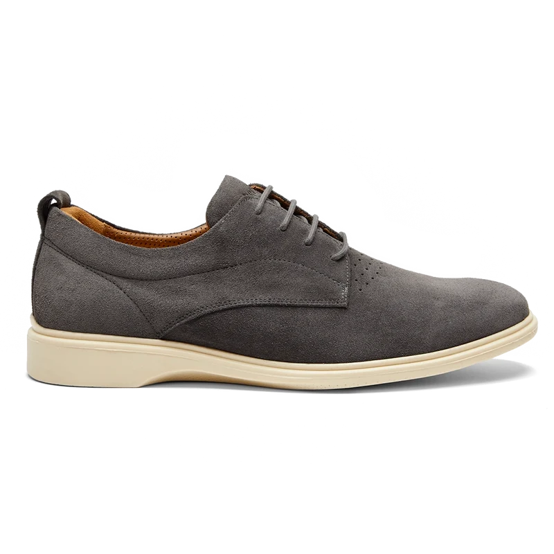 The Original Dress Shoe by Amberjack in Carbon Grey Suede - Lateral View