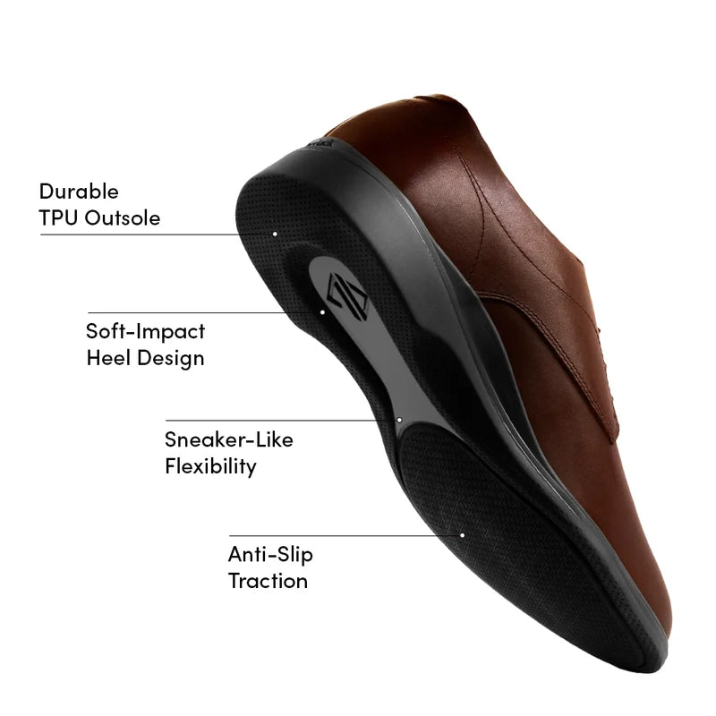 The Original Classic Dress Shoe by Amberjack in Chestnut Leather - Labeled Outsole
