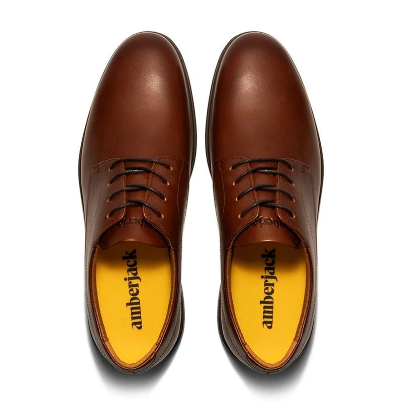 The Original Classic Dress Shoe by Amberjack in Chestnut Brown Leather - Top Down View