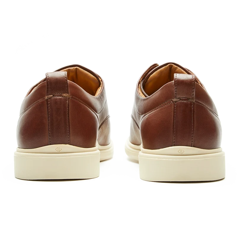 The Original Dress Shoe by Amberjack in Chestnut & Cream Brown Leather - Back View