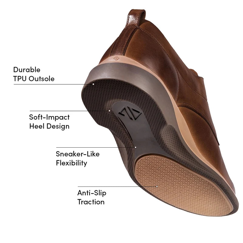 The Original Dress Shoe by Amberjack in Chestnut Brown Leather - Labeled Outsole