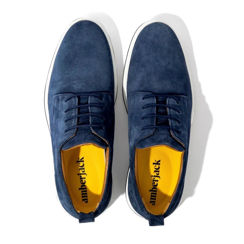 The Original Dress Shoe by Amberjack in Cobalt Blue Suede - Top Down View