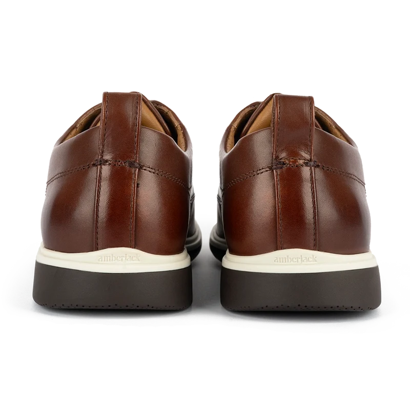 The Original Dress Shoe by Amberjack in Coffee Brown Leather - Back View