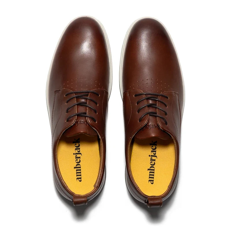 The Original Dress Shoe by Amberjack in Coffee Brown Leather - Top Down View