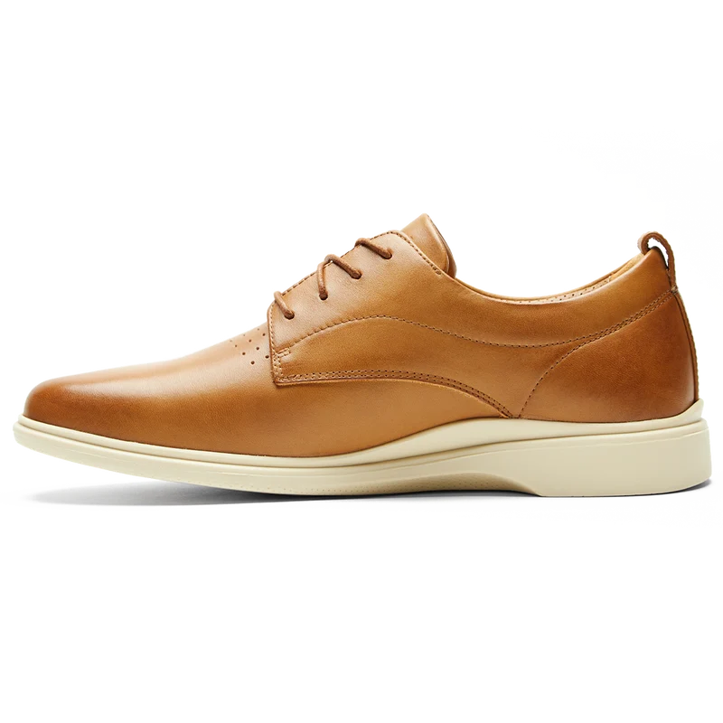 The Original Dress Shoe by Amberjack in Honey & Cream Tan Leather - Medial View