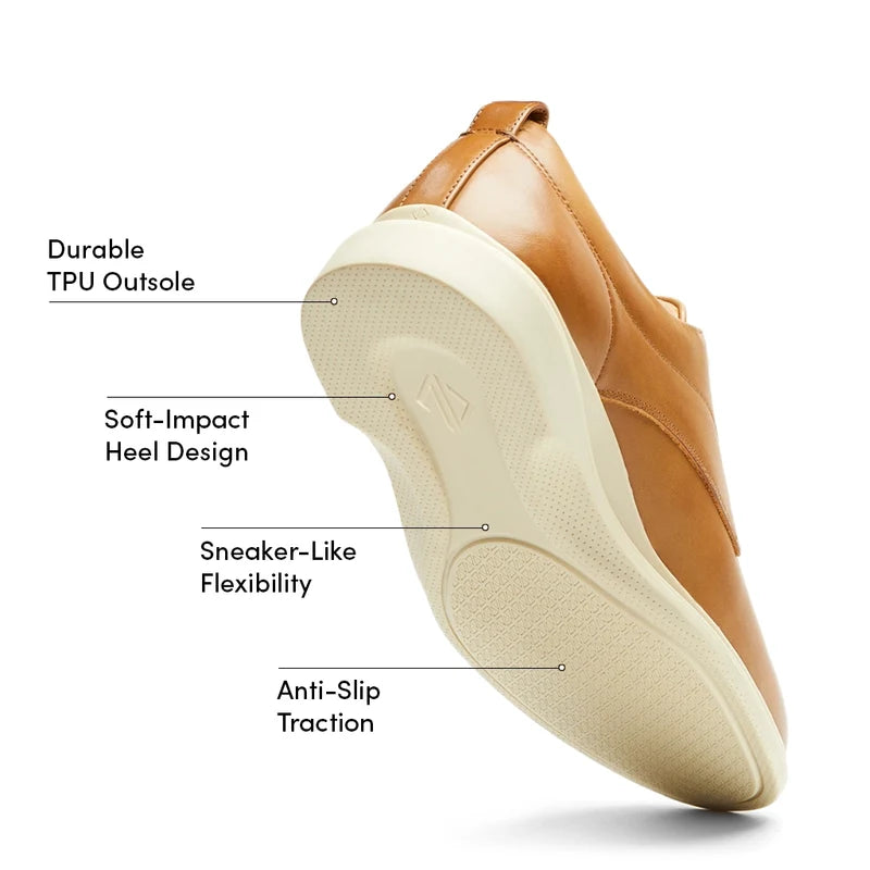 The Original Dress Shoe by Amberjack in Honey & Cream Tan Leather - Labeled Outsole