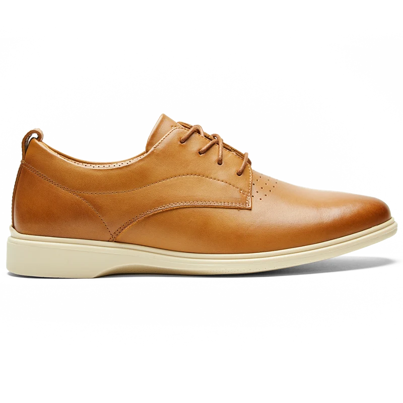 The Original Dress Shoe by Amberjack in Honey & Cream Tan Leather - Lateral View