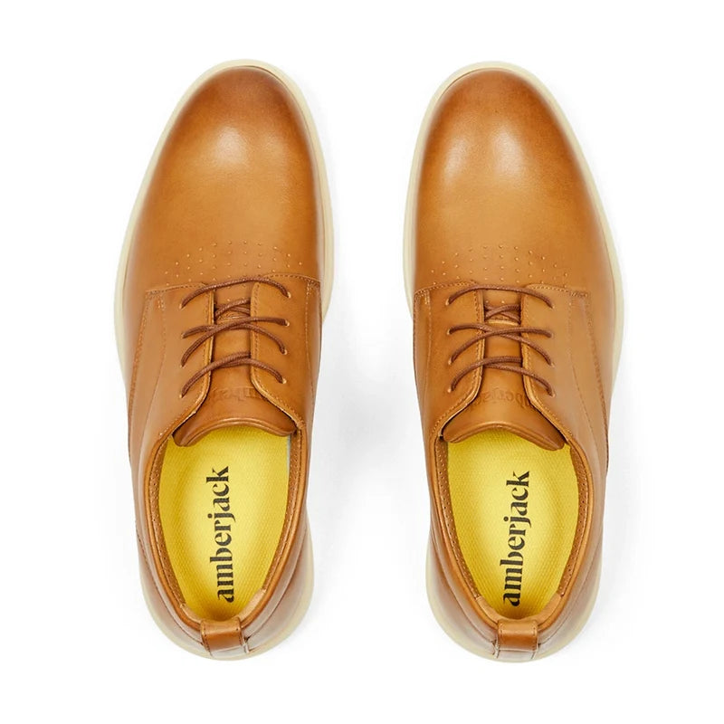 The Original Dress Shoe by Amberjack in Honey & Cream Tan Leather - Top Down View
