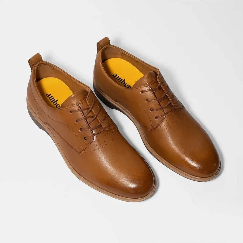 The Original Dress Shoe by Amberjack in Honey Tan - Three Quarter Angle