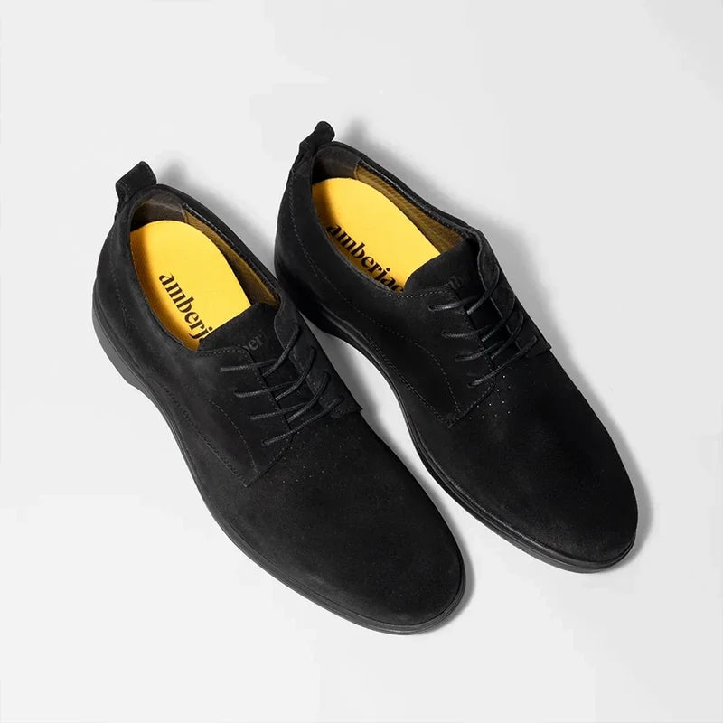 The Original Dress Shoe by Amberjack in Midnight Black - Three Quarter Angle