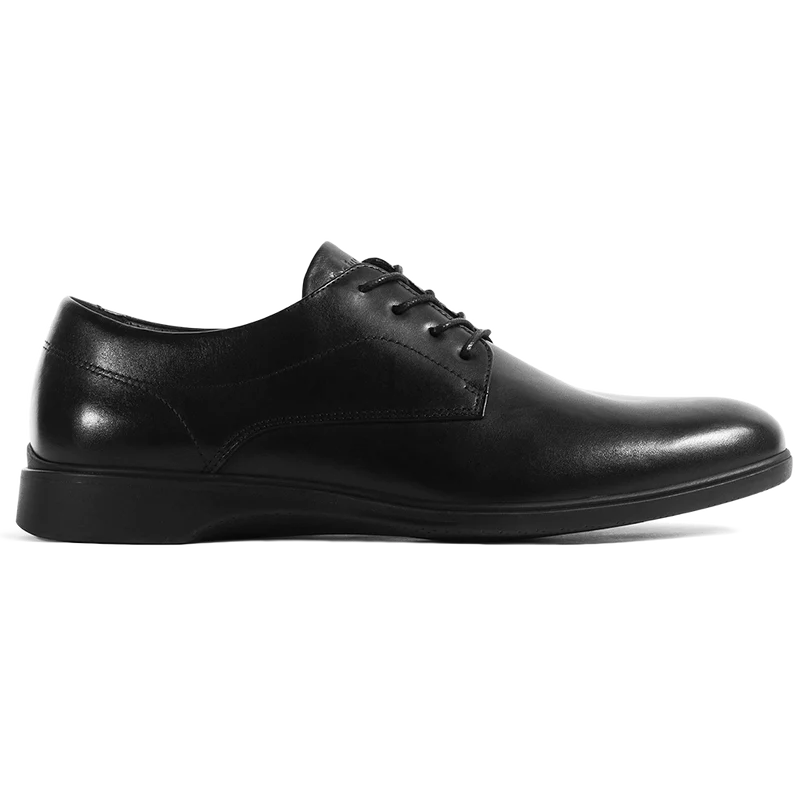 The Original Classic Dress Shoe by Amberjack in Obsidian Black Leather - Lateral View