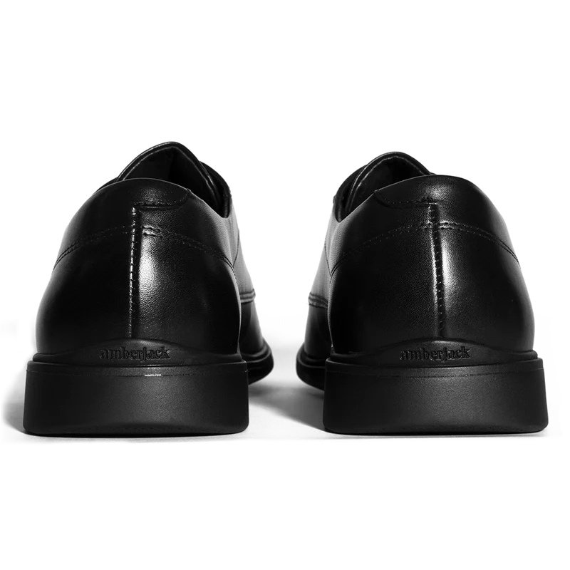 The Original Classic Dress Shoe by Amberjack in Obsidian Black Leather - Back View