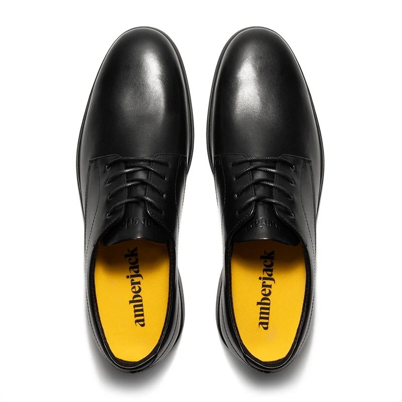 The Original Classic Dress Shoe by Amberjack in Obsidian Black Leather - Top Down View