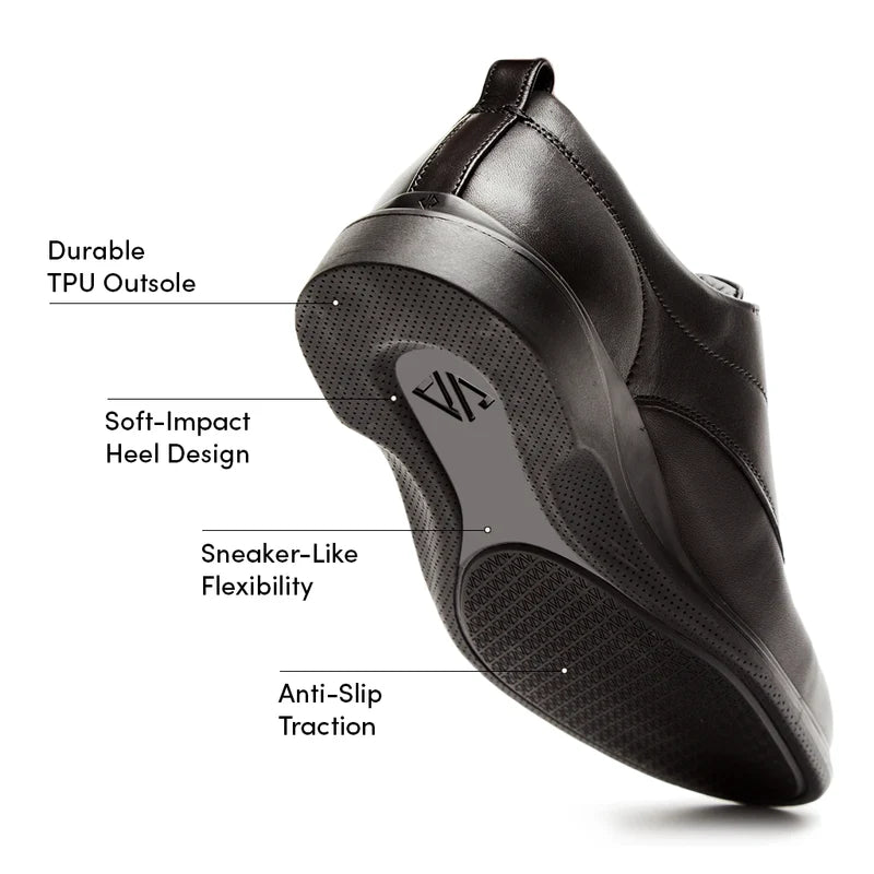 The Original Dress Shoe by Amberjack in Obsidian Black - Labeled Outsole