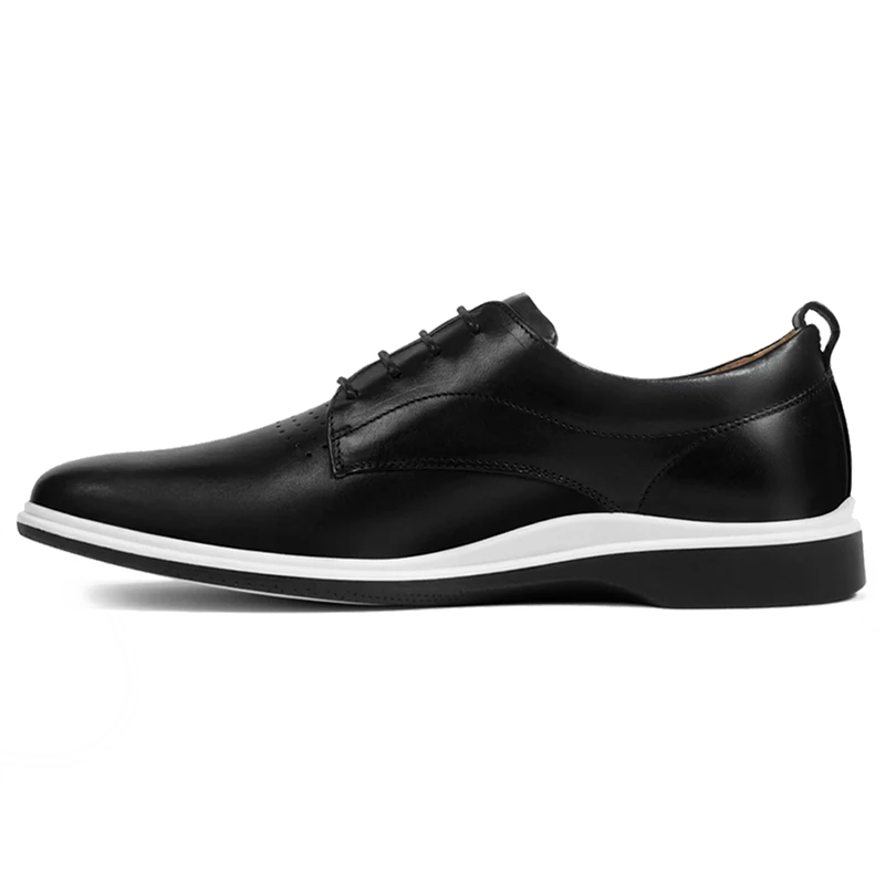 The Original Dress Shoe by Amberjack in Onyx Black Leather - Medial View