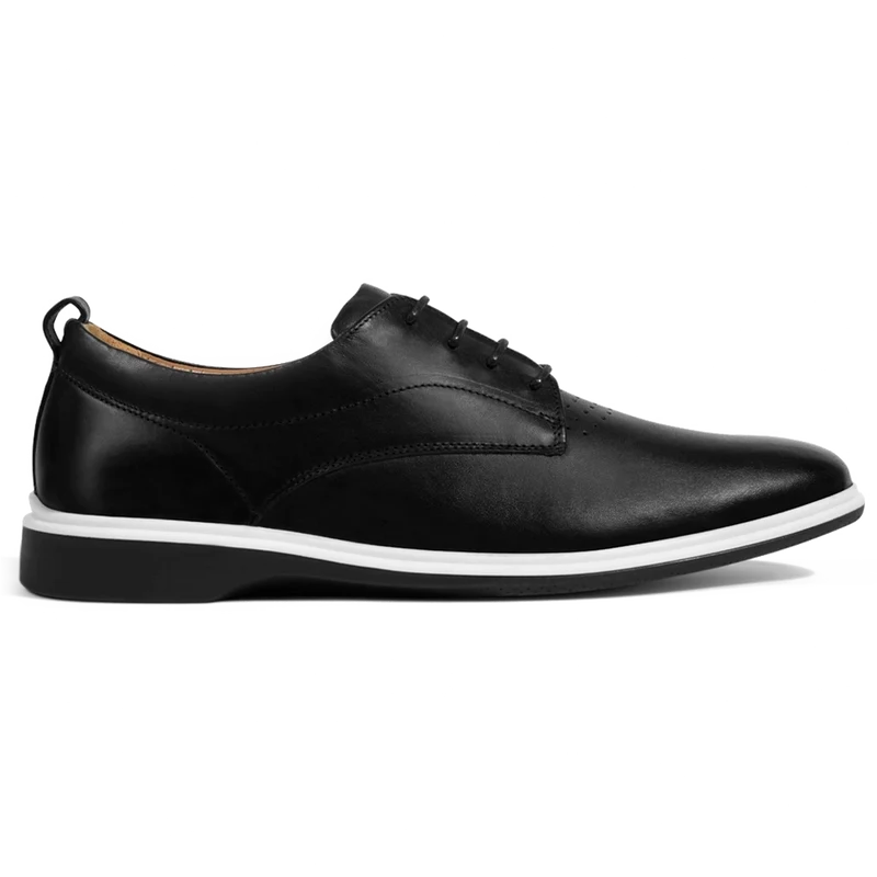 The Original Dress Shoe by Amberjack in Onyx Black Leather - Lateral View