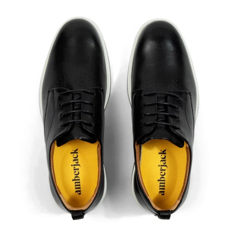 The Original Dress Shoe by Amberjack in Onyx Black Leather - Top Down View