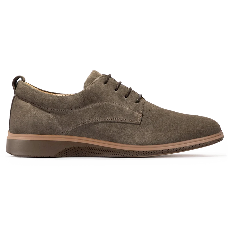 The Original Dress Shoe by Amberjack in Slate Grey Suede - Lateral View