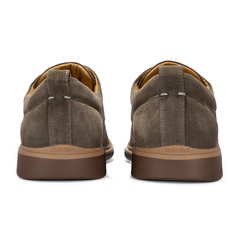 The Original Dress Shoe by Amberjack in Slate Grey Suede - Back View
