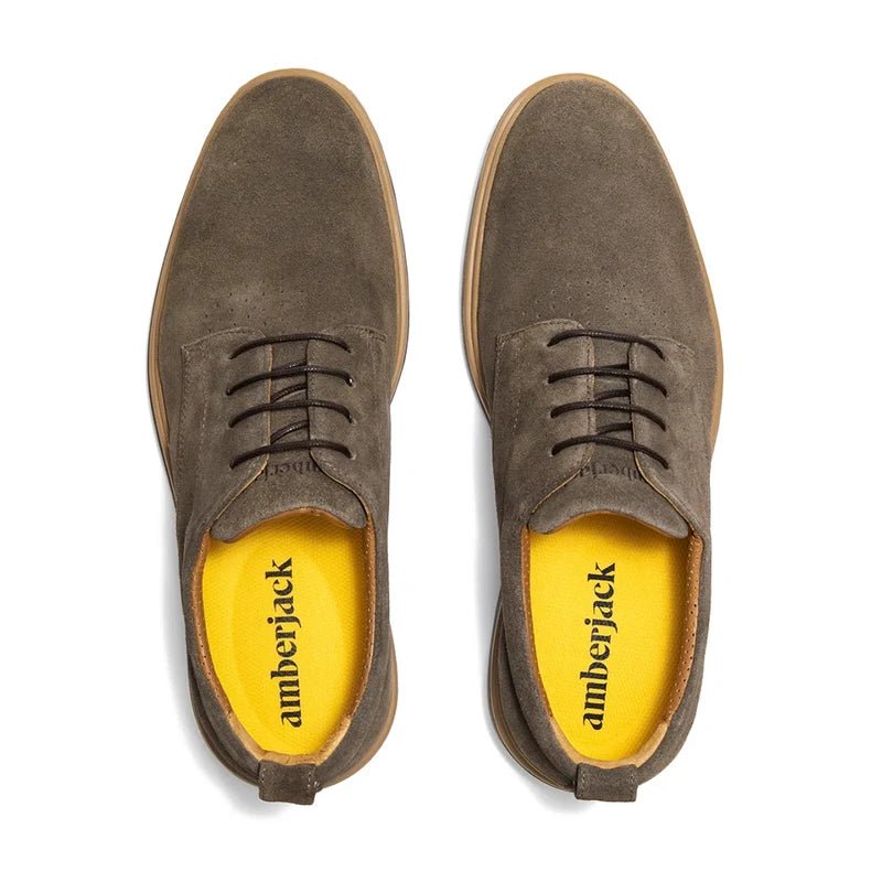 The Original Dress Shoe by Amberjack in Slate Grey Suede - Top Down View