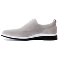 The Original Dress Shoe by Amberjack in Stone Grey Suede - Medial View