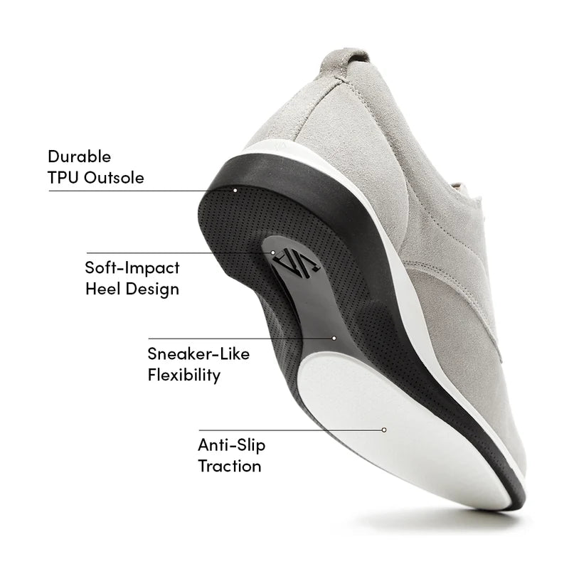 The Original Dress Shoe by Amberjack in Stone Grey Suede - Labeled Outsole