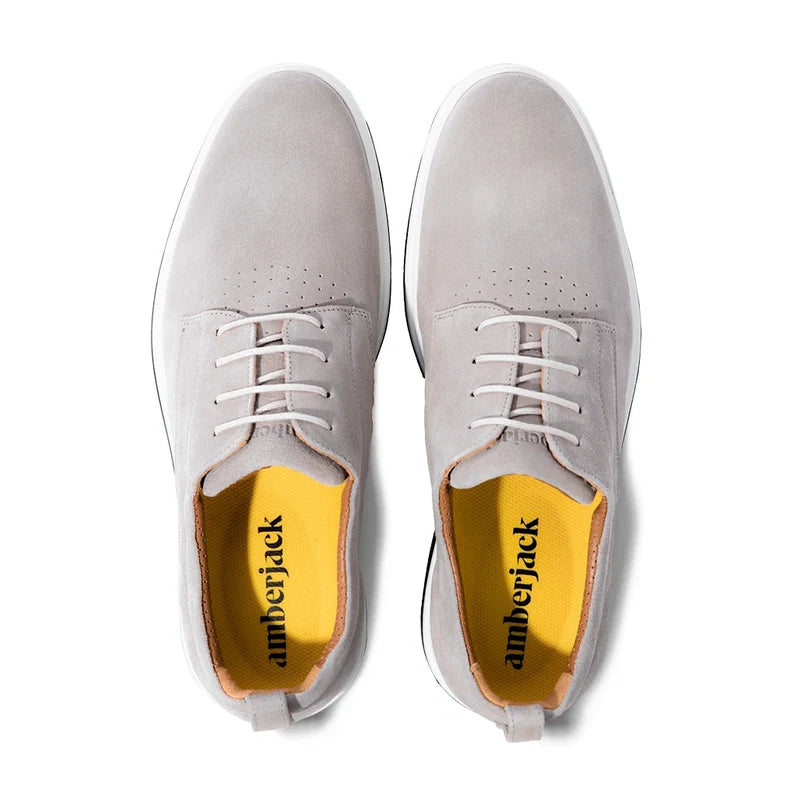 The Original Dress Shoe by Amberjack in Stone Grey Suede - Top Down View