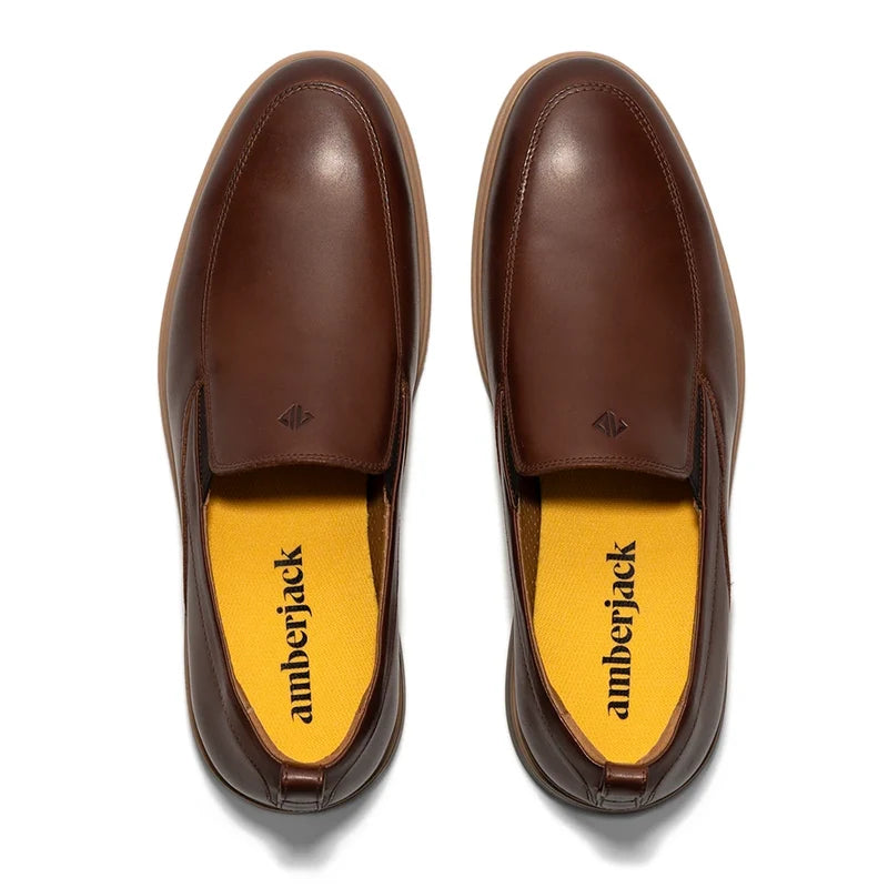 The Slip-On in Chestnut Brown by Amberjack - Top Down View