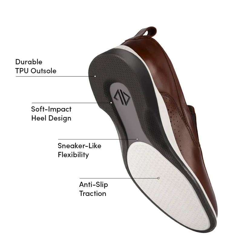 The Slip-On in Coffee by Amberjack - Labeled Outsole
