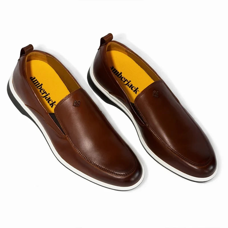 The Slip-On in Coffee Brown by Amberjack - Three Quarter Angle