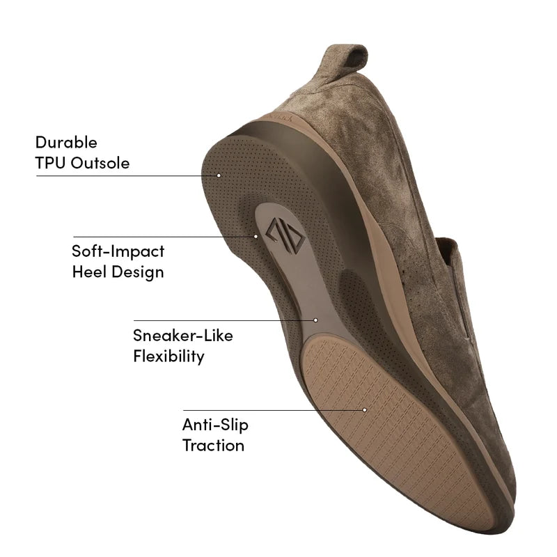 The Slip-On in Slate by Amberjack - Labeled Outsole