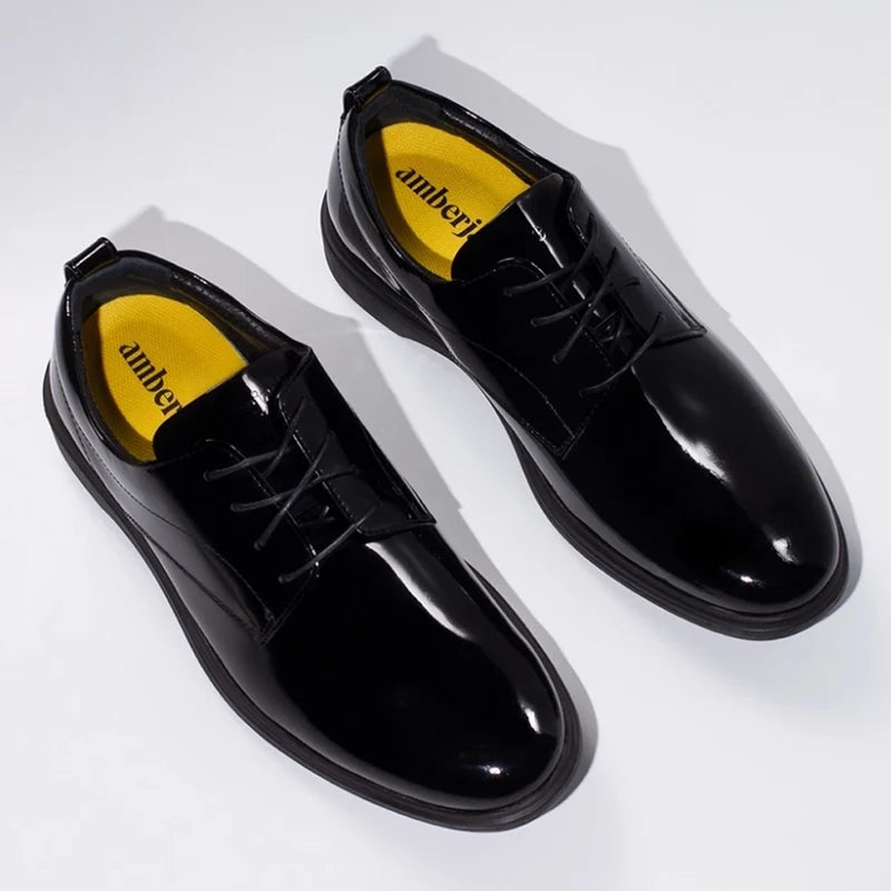 The Tux Obsidian black patent leather 3/4 View