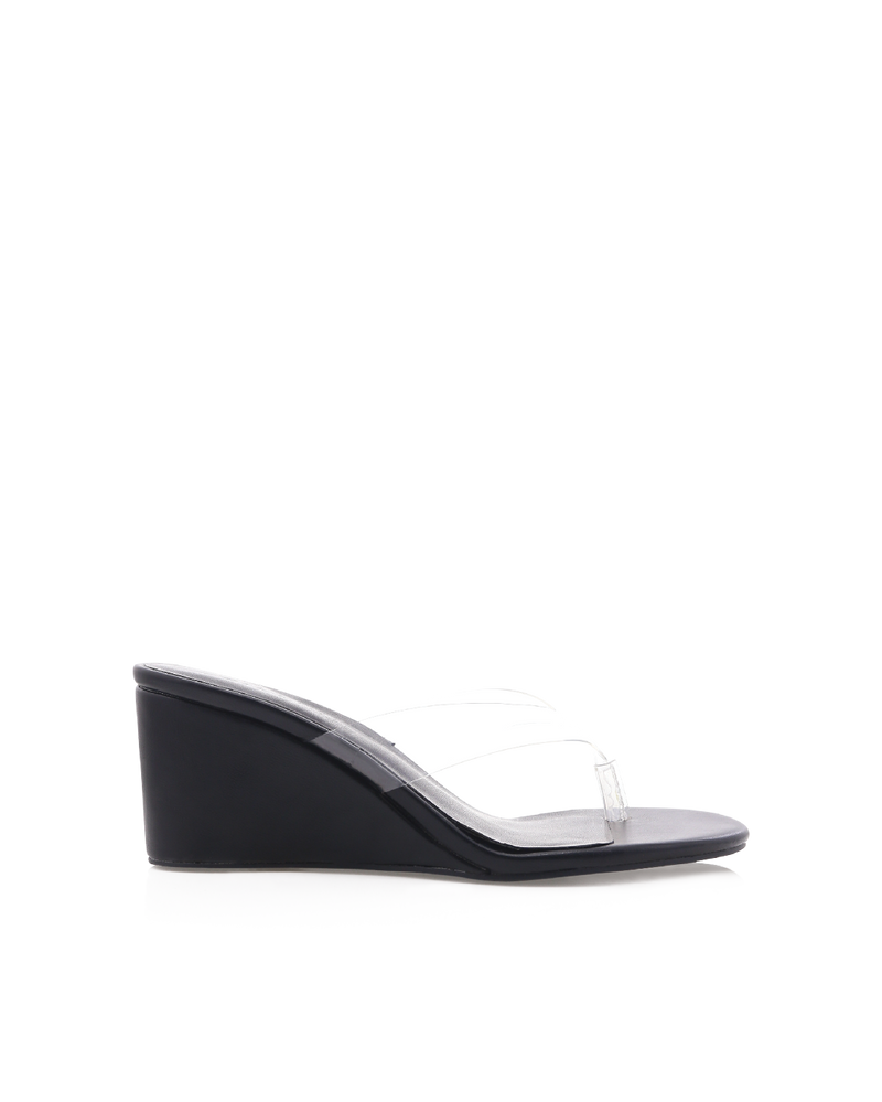 TIGGY - CLEAR-BLACK-Wedges-Billini-Billini