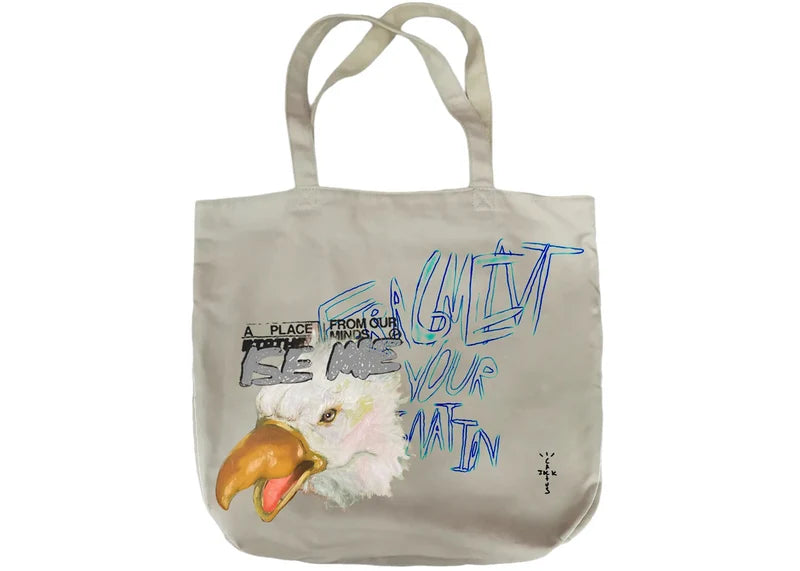 Travis Scott Cactus Jack For Fragment Flames Tote Cream