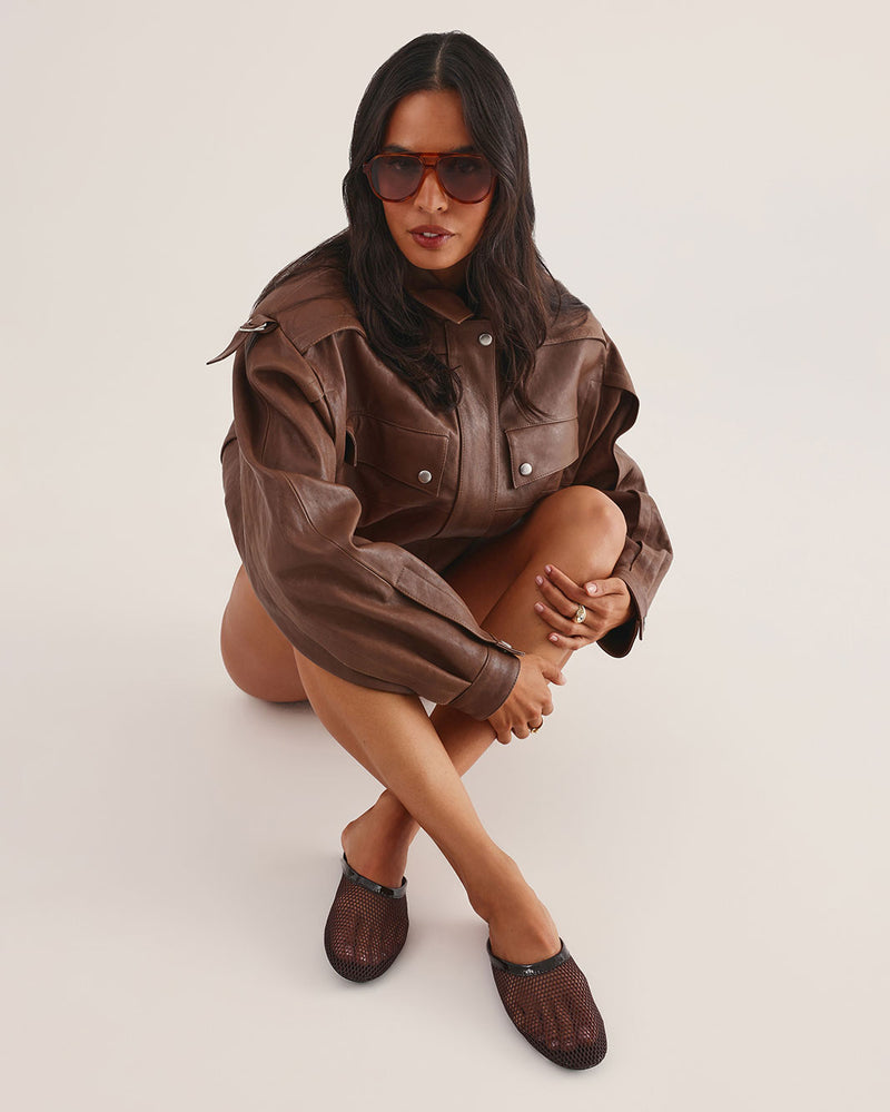 UILA - CHOCOLATE MESH-Flats-Billini-Billini