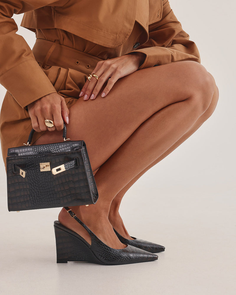 ULLRICH - DARK CACAO CROC-Wedges-Billini-Billini