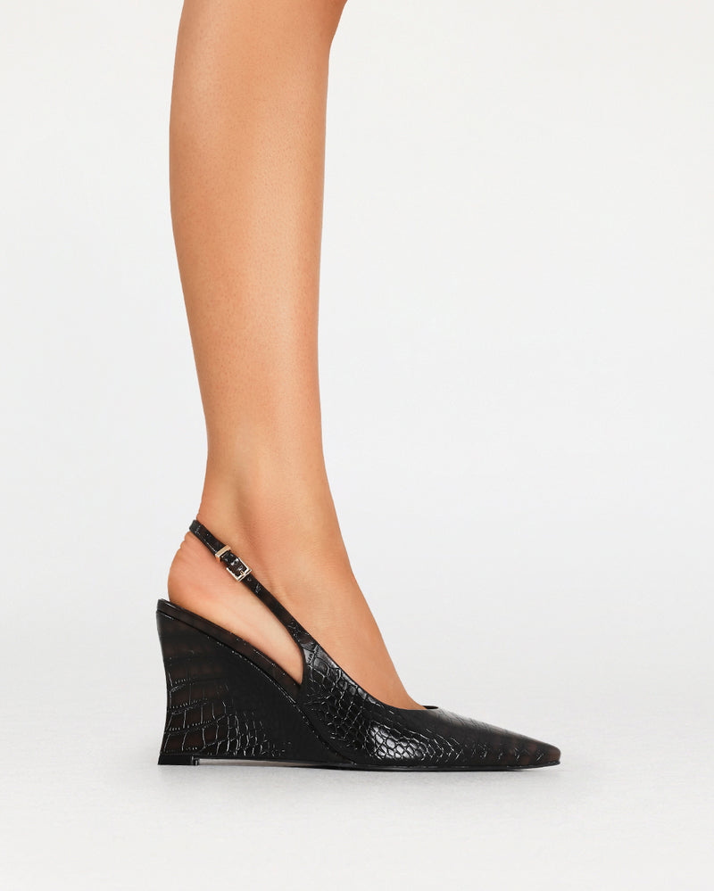 ULLRICH - DARK CACAO CROC-Wedges-Billini-Billini