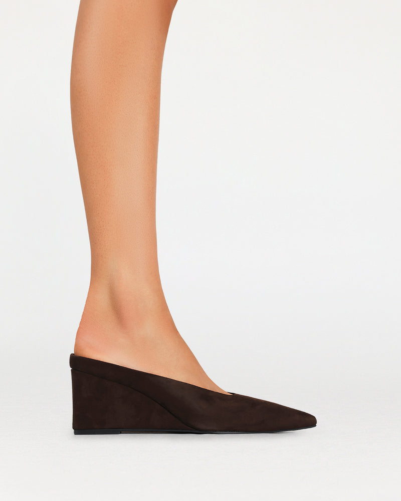VIANNE - DARK CACAO SUEDE-Wedges-Billini-Billini