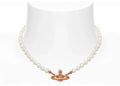 Vivienne Westwood Choker Mini Bas Relief Pink Gold-Tone