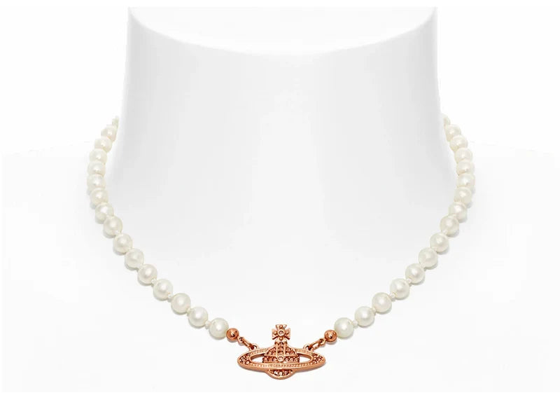 Vivienne Westwood Choker Mini Bas Relief Pink Gold-Tone