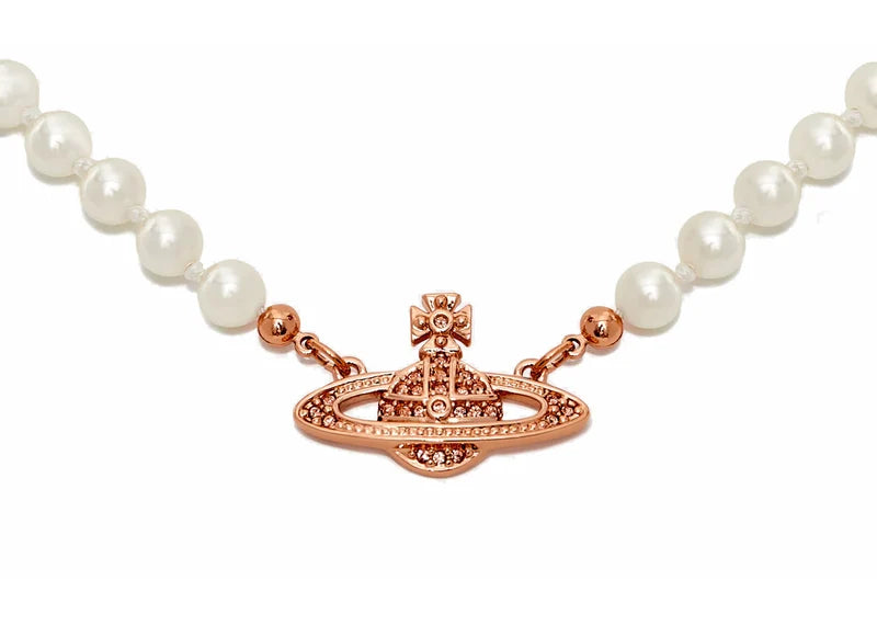 Vivienne Westwood Choker Mini Bas Relief Pink Gold-Tone