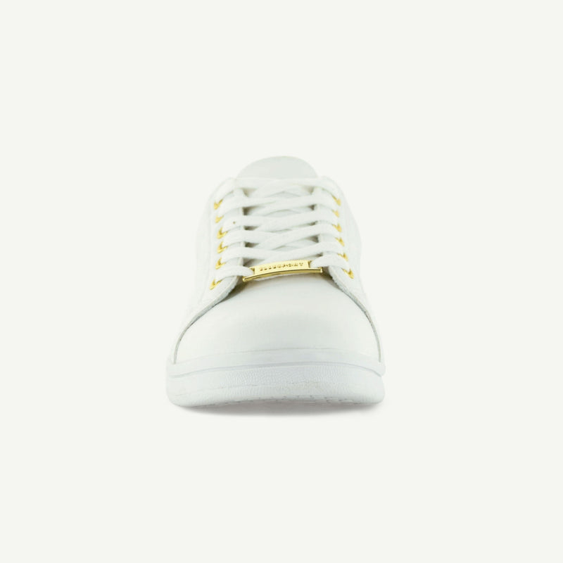 VOLTAIRE: QUILTED COURT SHOE - WHITE