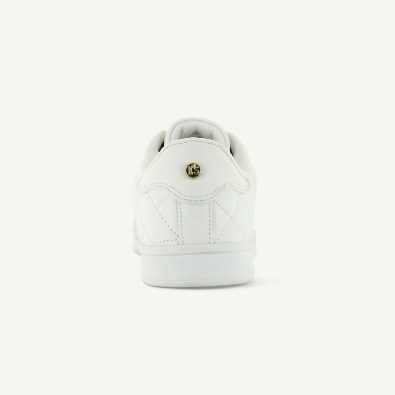 VOLTAIRE: QUILTED COURT SHOE - WHITE