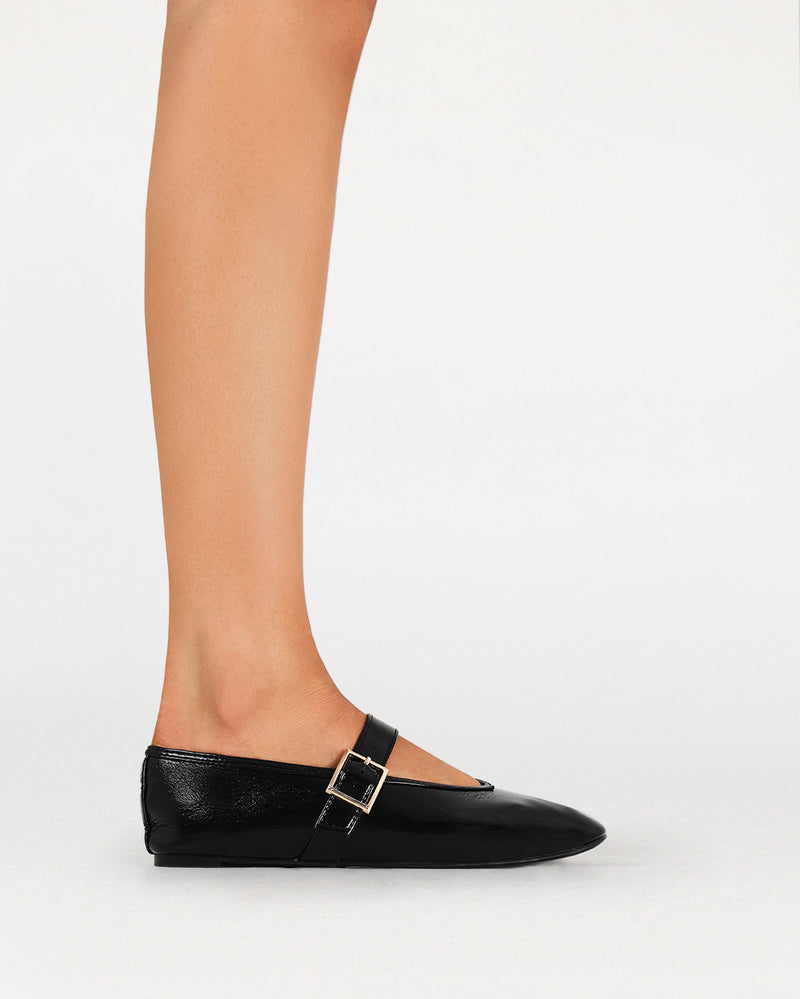 WEDNESDAY - BLACK CRINKLE-Flats-Billini-Billini