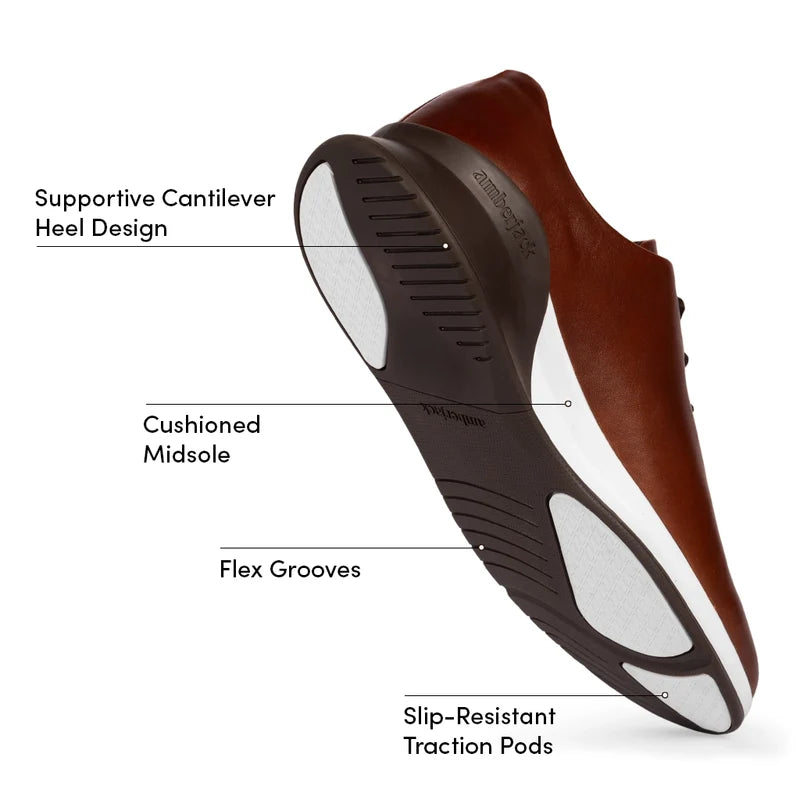 The Whole Cut Hybrid in Chestnut Brown - Labeled Outsole