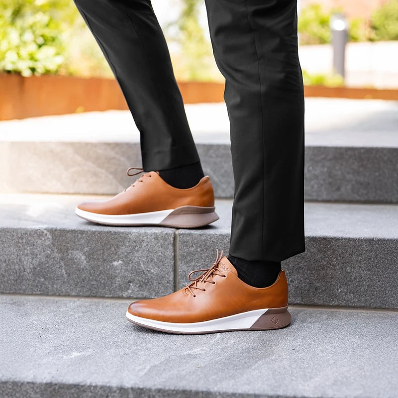The Whole Cut Hybrid in Honey - on model with black dress pants