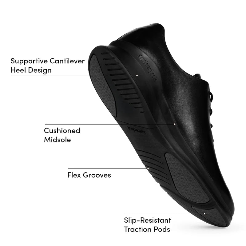 The Whole Cut Hybrid in Obsidian - Labeled Outsole